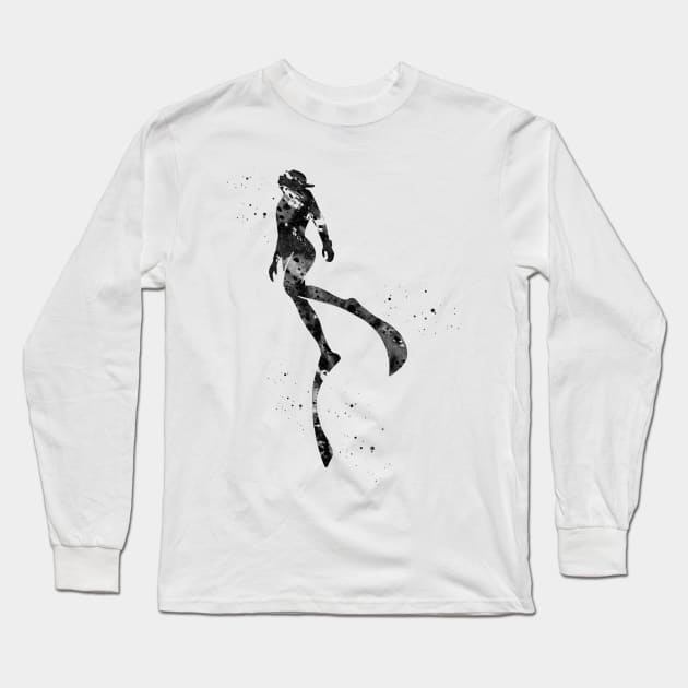 Scuba diver Long Sleeve T-Shirt by erzebeth